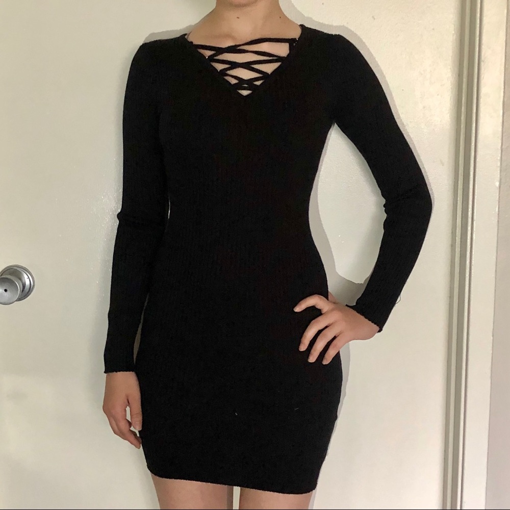 •Say What?•black long sleeve dress